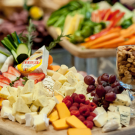 Platter of fruit, cheese and nuts